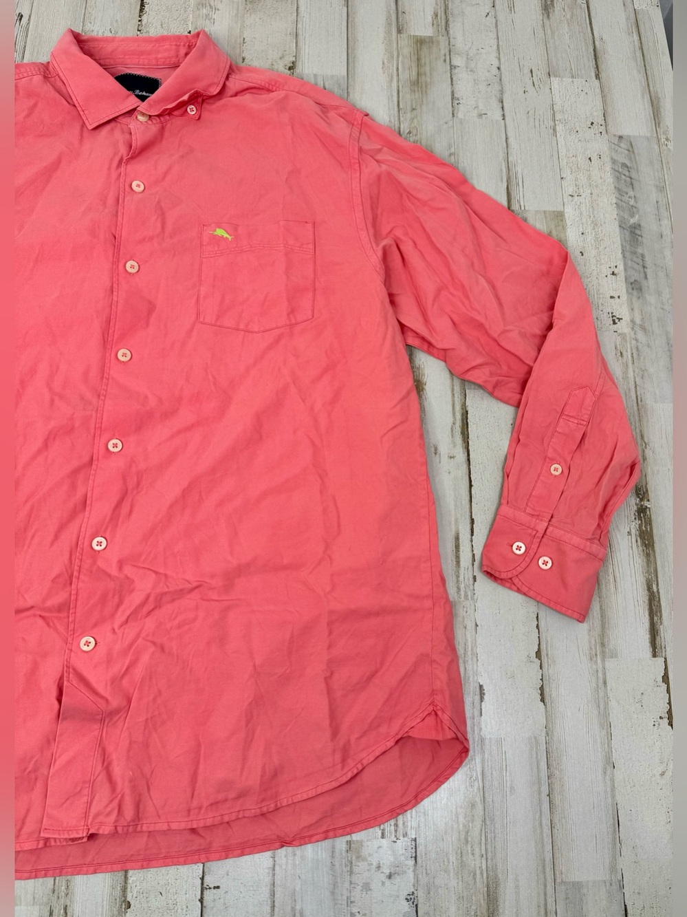 Tommy Bahama Shirt L Cotton Silk Blend Pink Long Sleeve Button Up Mens - Picture 2 of 13